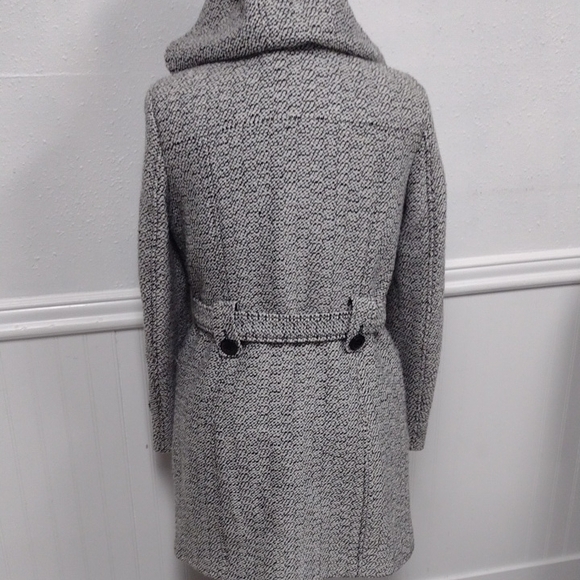 Liz Claiborne Gray Hooded Trench Coat 43%Polyester 39%Wool 6%Rayon - Picture 7 of 16